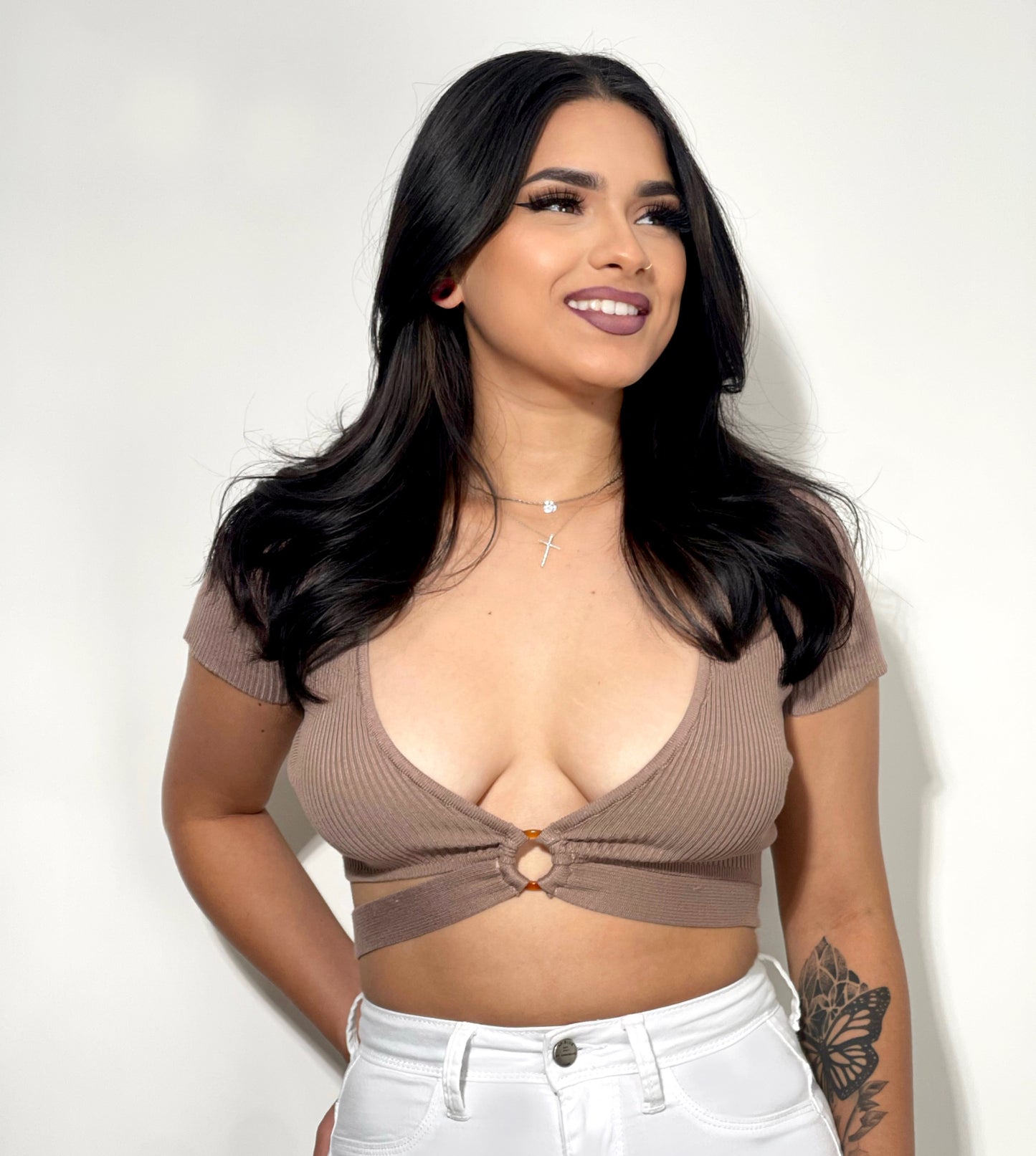 Carly Ribbed Crop-Top