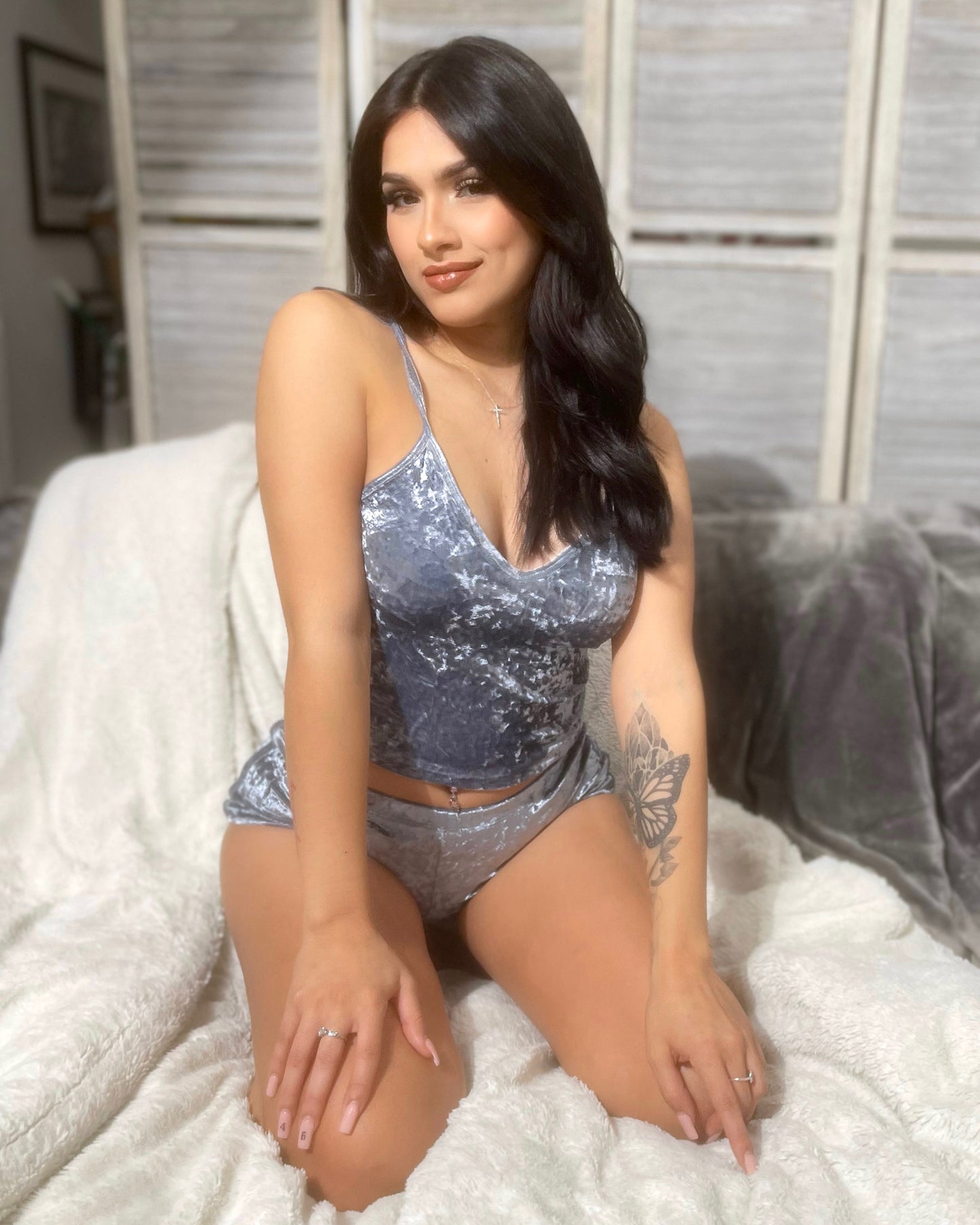 Cami Velvet PJ Set in Frost